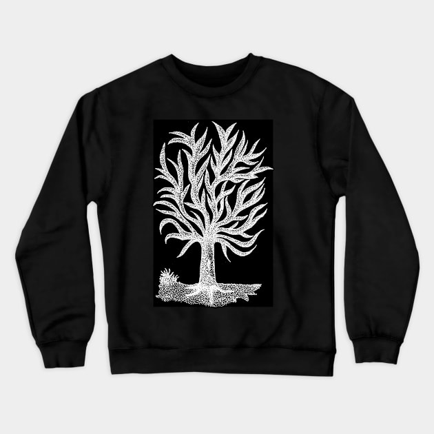 Pointillism Tree Negative Crewneck Sweatshirt by marilynllowe